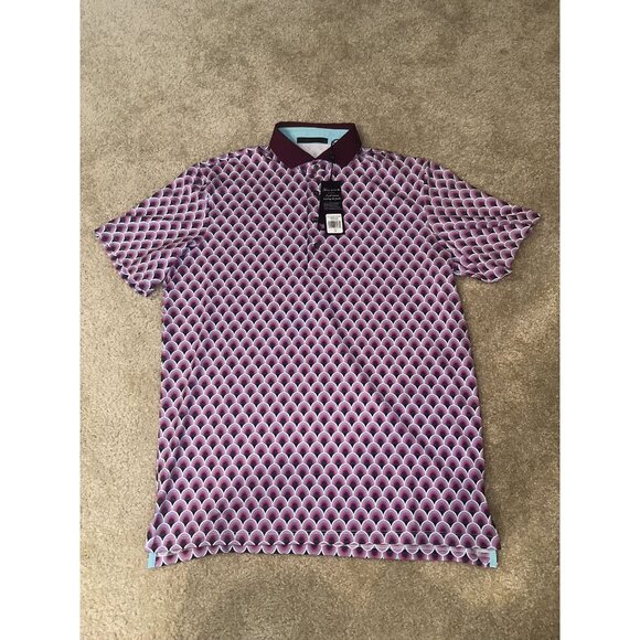 GREYSON Mens M MEDIUM POLO SHIRT BEAUTY & PROTECTION WINDFLOWER PURPLE GOLF - Picture 1 of 6